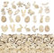 200 Stück Streudeko Ostern, Ostereier Holz, Streuteile Holz Osterhasen Dekorationen Ornamente Ostern Konfetti Ostern Holzspan Geschenketikett Hasen- Hölzern Anhänger