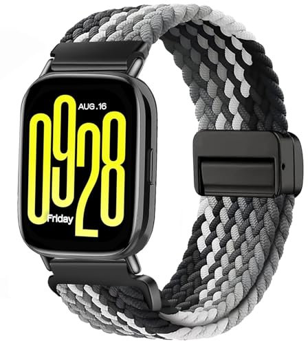 Issinlky Bracelet tressé nylon pour Redmi Watch 5 Lite/5 Active, bracelet élastique 22mm pour Xiaomi Redmi Watch 5 Lite/5 Active