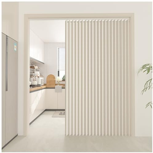 Tende Oscuranti per Porta, Tende Pieghevoli a Fisarmonica per Armadi Senza Porta Resistente all'Acqua Tenda Divisoria per Interni per Camera da Letto, Finestra, Bagno, Porta(Bianca,180x220cm)
