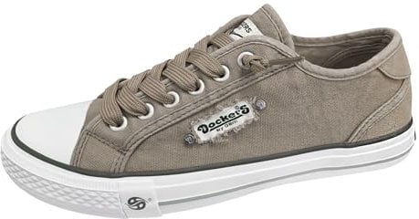 Dockers by Gerli Damen Schuhe Sneaker Schnürschuh Turnschuh, Farbe:Taupe, Schuhgröße:EUR 38, Artikel:-430 Taupe
