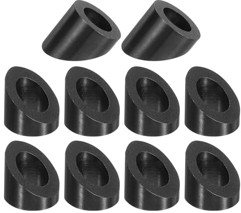 QUARKZMAN 10 Stück 37 Grad abgewinkelte Unterlegscheiben, T316 Edelstahl abgewinkelte Unterlegscheibe für Geländer Treppenenden Holz Metallpfosten, Schwarz