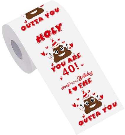IUSOT 40th Birthday Gifts for Women & Men, Funny Prank Toilet Paper, Unique Gag Gifts for Friends, Happy 40th Birthday Decorations, Party Supplies & Wrapping Paper