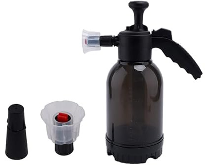 MASUNN Botella pulverizadora de presión manual con boquilla ajustable, capacidad de 2 litros, color negro