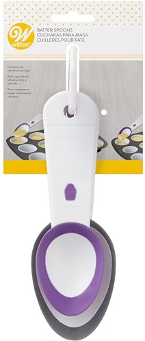 Wilton Cupcake Batter Spoons Teiglöffel, 2 Stück | Cupcake-Rührlöffel, Teigportionierer für Cupcakes und Muffins, Silikonrand zum Ausschaben, Spülmaschinenfest
