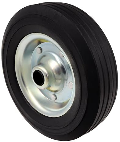 Roue de rechange en caoutchouc plein 200 x 60 mm pour remorque - Roue jockey - En acier galvanisé - Convient pour Winterhoff, Alko Knott, etc.