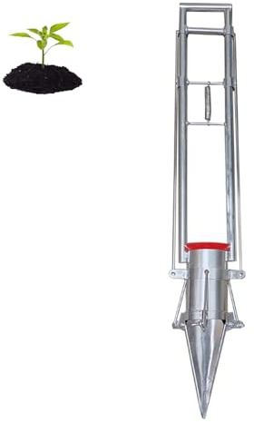 Labasuan Vegetable Transplanter, Long Handled Bulb Planter Tools, Seedling Transplanter,Hand-pull seedling planter for Plant Bulb Seeds(Tip length5.5in,3.9in Diameter)