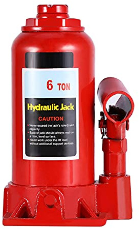 CHICIRIS 6T Heavy Duty Hydraulic Bottle Jack Skid Top Cross Grooves Lifting Caravan Tractor Automotive Lift
