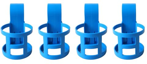 SIXRUN Porte-Boissons de Piscine sans Déversement, Porte-Boissons de Piscine Hors Sol pour Barre de Ronde, Rails Supérieurs pour la Détente au Bord de la, 4 Ensembles (4 pièces, Rondes)