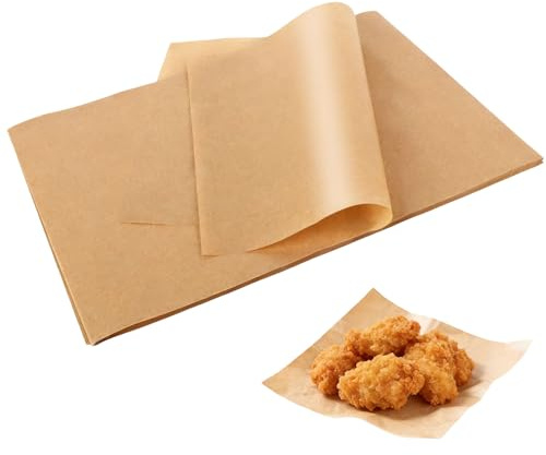 100 Pcs Pre-Cut Baking Paper Sheets, 20x30cm Greaseproof Paper Sheets | Unbleached Parchment Paper for Baking Parchment Sheets, Non-Stick Greaseproof Papers for Air Fryer Oven Cooking Grilling