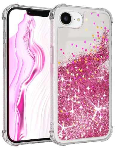 EAZY CASE - Glitzer Hülle - kompatibel mit iPhone 17e Handyhülle für iPhone 17e Hülle Silikon leichtes Shiny Cover stoßfestes Phone Case als Fallschutz in Liquid - Pink