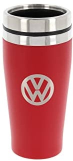 BRISA VW Collection - Insulated Stainless Steel Thermo Drinking Cup in VW Logo Design, Double-Walled (450ml/15.2 fl oz/Red)