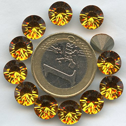 Swarovski 1028 SS40 T * * * 6 Brillantes Fondo cónico Ref. 1028 SS40 (8,5 mm) Topaz f