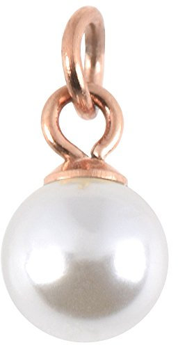 PIERCINGLINE Nasenpiercing Septum roségoldfarben Chirurgenstahl Anhänger für Piercingringe SYNTH. PERLE cremeweiß