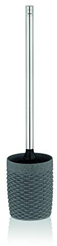 Kela 24142 WC-Bürstenhalter und Bürsten-Set, schwarz, grau, silber, 440 mm, 10 cm