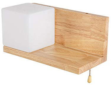 ELINKUME Wandlampe mit E27 Lampe Taste Schalter Warmweiß Kaltweiß Natürliche LED Holz Wandleuchte Innen|Aussen Wandbeleuchtung für Schlafzimmer Badezimmer Gang