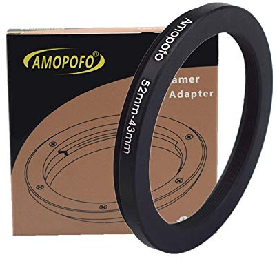 52mm-43mm Step-down-Ringe Filteradapter Ring - Metall Filter Adapterring von Kamera Objektiv mit 52mm Filtergewinde auf 43mm Filter-Ring Zubehör