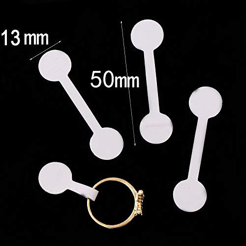 2 Beutel runde Schmuck-Etiketten Preisschilder Papier Preis-Etiketten 2 Formen Markierung Tags Schmuck Preisaufkleber selbstklebend Hantel quadratisch weiß