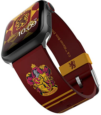 Harry Potter - Édition Gryffondor - Bracelet de montre connectée en silicone sous licence officielle pour Apple Watch - Compatible avec Apple Watch