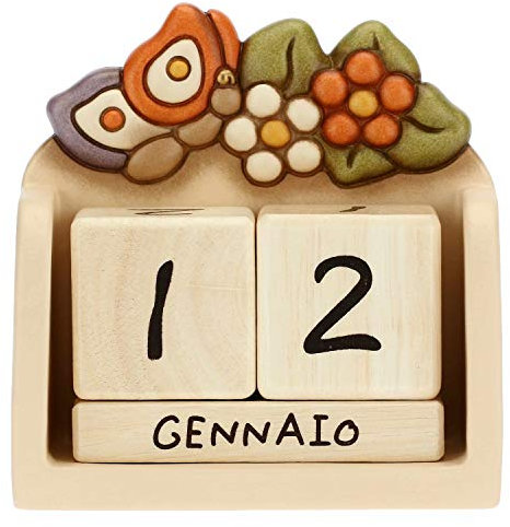 THUN - Calendario perpetuo da Tavolo in Ceramica Country con Farfalla