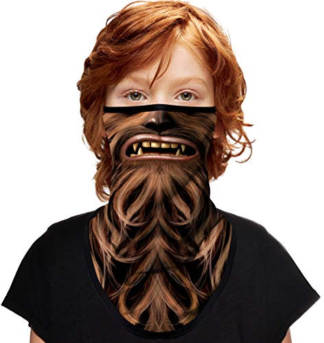 ShopINess Bandana mit Ohren für Kinder – Chewbacca – Weich, Atmungsaktiv & Ideal für Kostüme, Outdoor-Aktivitäten, Spielspaß & Alltagsmode für Jungen und Mädchen