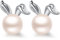 Miaofu Katzenohrringe, Perlenohrringe aus 925er Sterlingsilber, vergoldet mit Weißgold, 18 Karat, Ohrringe, Perlen, Katze, hypoallergen, feiner Schmuck für Frauen und Damen, Sterlingsilber, Perle,