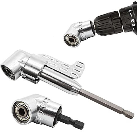 NEWLIUXI Foret à angle droit, Renvoi d'Angle Visseuse Coudée à Angle Droit 105 Degrés Tige Hexagonale 1/4 pour Perceuse 2pcs