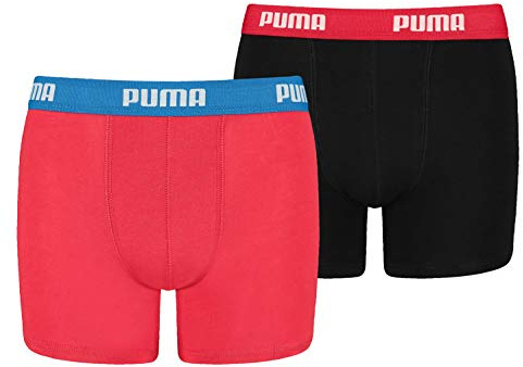 PUMA Herren Basic Boxer 2p Flat-sheets, 786 - Red / Black, 140 EU