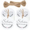 jijAcraft 100 Stück Geschenkanhänger SCHÖN DASS DU DA BIST Anhänger - Kraftpapier Etiketten 6CM - Rund Papieranhänger mit Jute Schnur für Hochzeit Geschenke Basteln (Weiß)