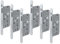 BASI | 6er SET Einsteckschloss für Zimmertüren | mit Buntbartschloss | DIN Links | abgerundete Ausführung | Stulp 20x235 mm | Türschloss