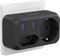 JSVER Doppelstecker für Steckdose, 2 Fach Steckdosenadapter Mehrfachsteckdose(1 Eurosteckdose +1 Schuko) Mehrfachstecker 2 USB für Büro, zu Hause oder auf Reisen-Schwarz