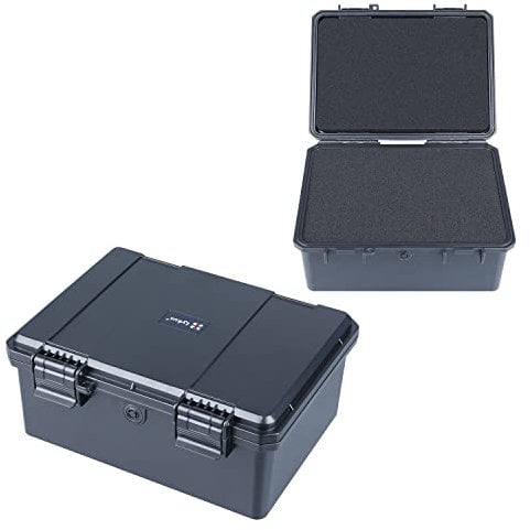 Lykus HC-2130 Mini Hard Case Dry Box with Foam Insert, Interior Size 21.1X15.1X9.4 cm, IP66 Splash-Proof, Suitable for Cellphones, Tools, Small Devices and More