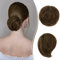 RUWISS Haarteil Lang Dünn Glattes Tousled Updo Bun Rea Echthaar Elegante Haarteile Haargummi Lang Scrunchie Verlängerungfür Damen,25g,Golden Chestnut Gemischt Helles Goldblond