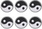 Bestickter Aufnäher, 6 Stück Tai Chi Yin Yang Muster Nähen Stoff Aufkleber Kleidung Reparatur Aufkleber Stickerei Abzeichen für DIY Applikation Handwerk Dekoration Kleidung Zubehör