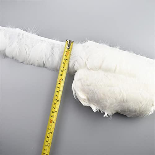 1 Meter weiße schwarze Fasanenfedern für Kleidungsband für DIY-Klebeband Truthahn Strauß Fransenbesatz Gans Nähen Garnituren-Zhong Piao