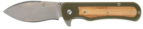 Gerber Gear Confidant EDC Pocket Knife, 3.2 Drop Point Plain Edge Folding Knife, OD Green and Bamboo