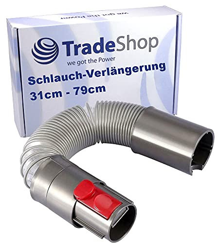 Trade-Shop Schlauch-Verlängerung Staubsauger-Schlauch 31cm bis 79cm ausziehbar kompatibel mit Dyson V11 Outsize, V12 Detect Slim Absolute, V15 Detect Absolute/Complete%0d%0a%0d%0a%0d%0a