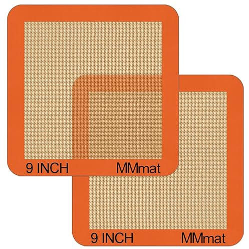 MMmat Silikon-Backmatten, quadratisch, antihaftbeschichtet, wiederverwendbar, 22,9 cm, 2 Stück