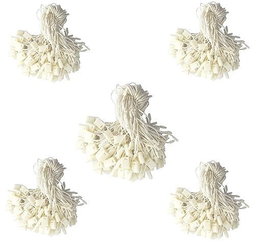 1000 Stück Kleidung Anhänger Schnur Kleidung Tag Seil Nylonschnur für Hängeetiketten Fallumbau Befestigungen Label Hängenden Seil String Snap Locks Pin Sicherheitsschleife (Weiß 17cm)