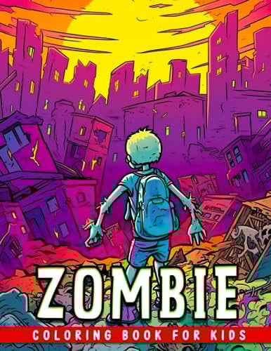 Zombie Coloring Book For Kids: Boost creativity in adults aged 50+ with 50 single-sided pages of zombie characters and iconic scenes for drawing.
