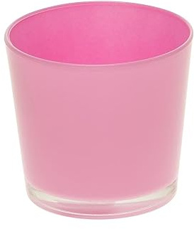 INNA-Glas Glasübertopf Alena, Erika, 12,5 cm, Ø 13,3 cm - Deko Übertopf