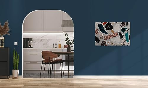 A.S. Création Leinwandbild Grafik abstrakt bunt - Kunstdruck grau schwarz - 90x60 cm Querformat - Moderne Wanddekoration Schlafzimmer Wohnzimmer Küche - Bild auf Keilrahme