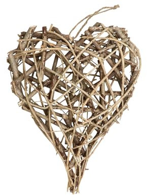 GLOREX 6 3804 724 - Rattanherz, Natur, ca. 28 x 38 x 5 cm, geeignet als Tisch-, Wand- oder Türschmuck