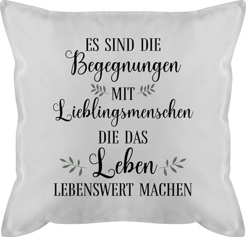 Kissen 50x50 - Freund - Lieblingsmensch Geschenk - Lieblingsmenschen Geschenke - Seelenverwandt - 50 x 50 cm - Weiß - Bester für Freunde seelenverwandte kissenbezüge seelenverwandter Beste