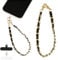 Amaxiu Kurz Handykette, handyschlaufe Handgelenk Leder&Metall Handyanhänger Handschlaufe Universal Handy Kette Handyanhänger Smartphone Luxus Handyband(schwarz)
