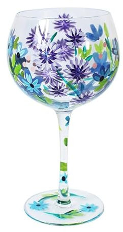 Lesser & Pavey Bicchiere da gin per donne e uomini | Regali in vetro da gin per donne | Bicchiere da gin di alta qualità Fiordaliso adatto per ogni occasione - Lynsey Johnstone