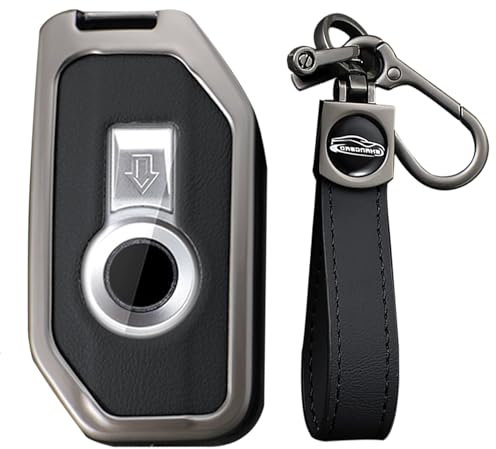 KUNIO Motorrad Schlüsselhülle Passt für BMW R1250R S1000R GS 1250 900xr R1250 RT F900R GS 1200 ADV F750GS F850GS K1600GT Schlüsselcover Zinklegierung Schlüsseletui Schlüsselanhänger A Schwarz