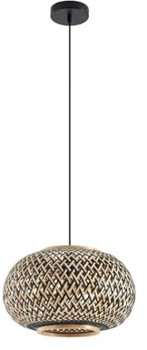 Lindby Pendelleuchte Nerys (Landhaus, Vintage Rustikal) aus Holz (1 flammig E27) - Deckenlampe Esstischlampe Hängelampe Hängeleuchte Wohnzimmerleuchte