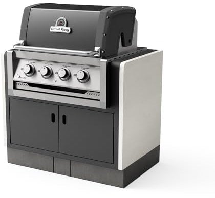 MAESTRO FERRETERO TUOZI – Barbecue fisso a gas modello KITAWAY Gas da incasso Regal 420 (Grigio/Bianco – 98 x 73 x 119 cm) Rif: T00205 – Ideale per esterni