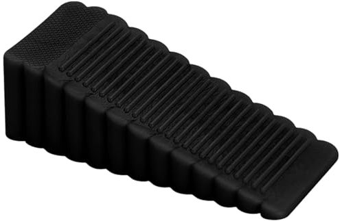 Türstopper – Rutschfeste Türstopper für den Boden | Robuste Türstopper für Innentüren | Rutschfester Türkeilstopper aus Gummi | Türstopper-Keil | Ideal für alle Arten von Oberflächen, Schwarz