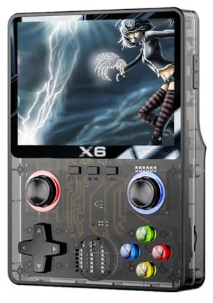 Consola de Videojuegos portátil LYEAA X6, Pantalla de 3,5 Pulgadas, batería de 2000mAh, 8000 Juegos Integrados, 11 emuladores de Juegos de Mesa